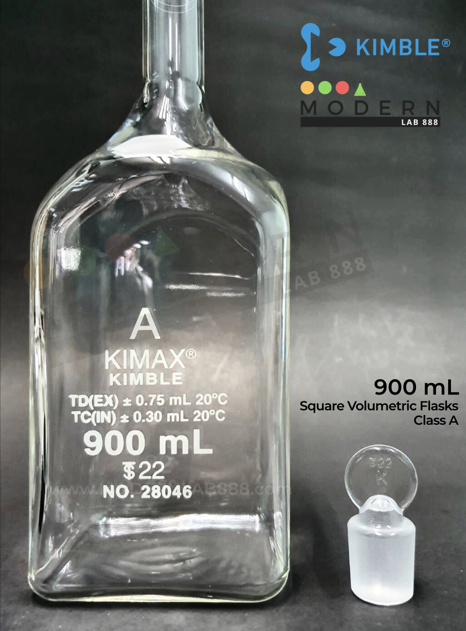 ขวดวัดปริมาตรทรงเหลี่ยม / Square Volumetric Flasks Class A