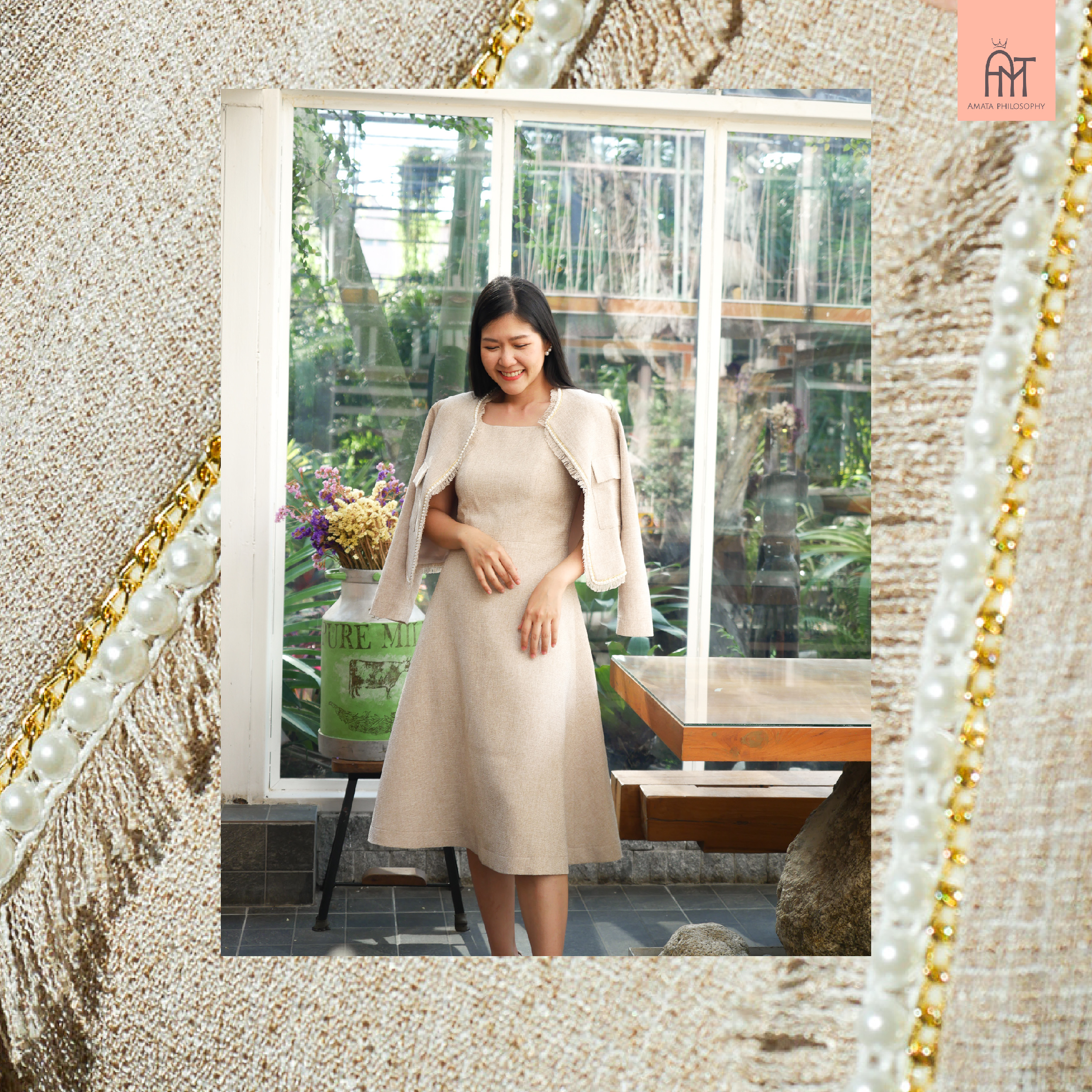 AMATA เสื้อเบลเซอร์ครอป Brown sugar jelly