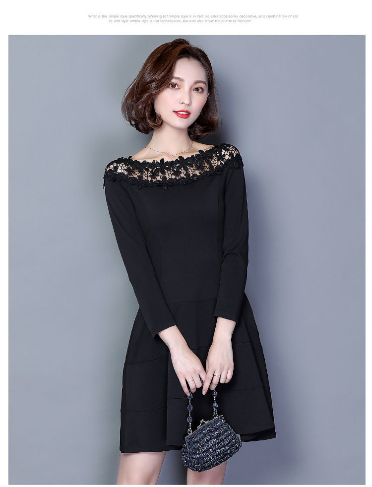 ชุดเดรสสีดำ แขนยาว ส่งฟรี ems