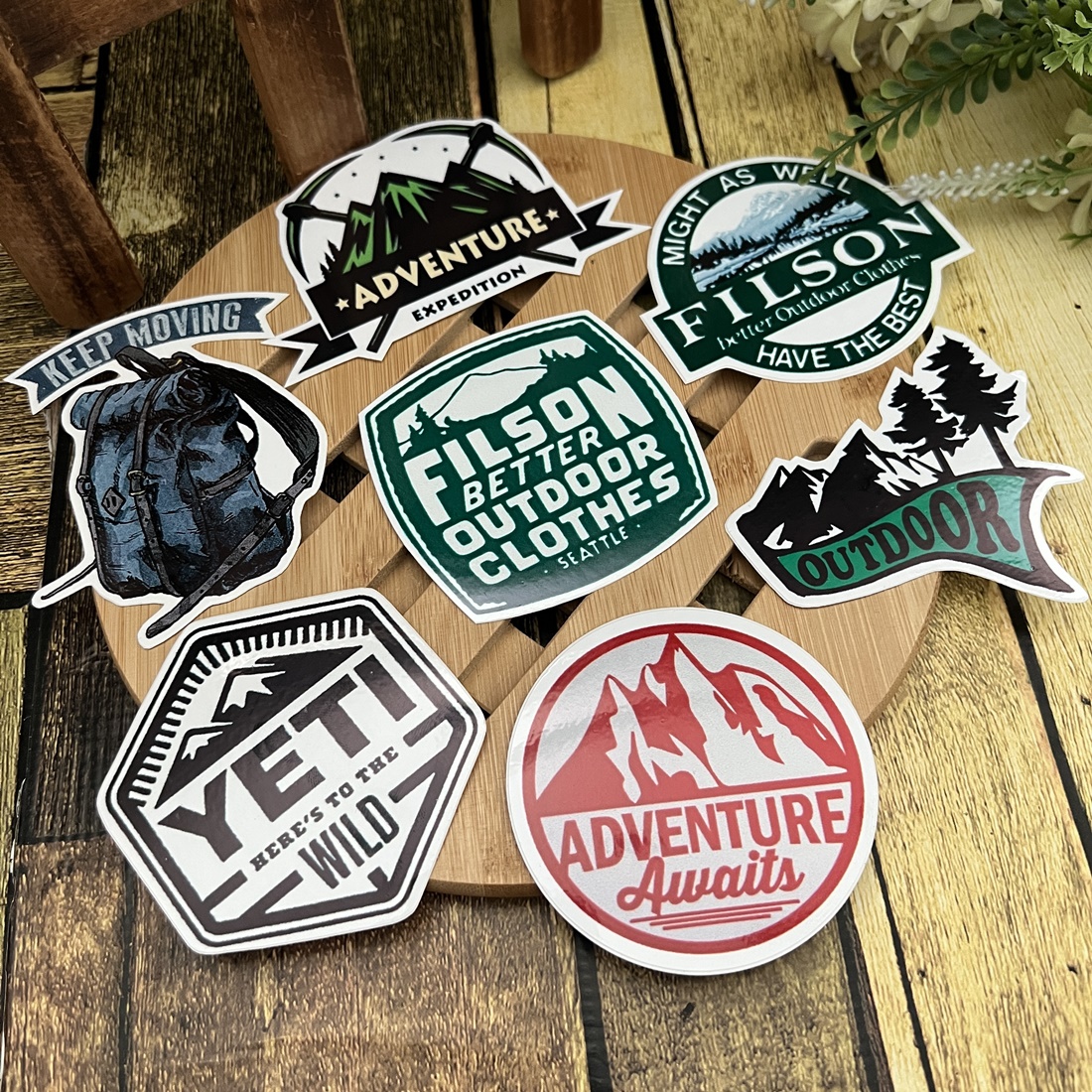 สติกเกอร์ แนวแคมปิ้ง เคลือบกันน้ำ ไดคัท ติดกระเป๋าเดินทาง โน้ตบุ๊ค เคสโทรศัพท์ กระบอกน้ำ Camping Waterproof Decal Sticker