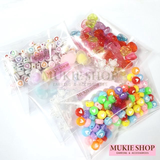 DIY ลูกปัดคละสี V.4 หลายแบบหลายขนาด แพ็ค