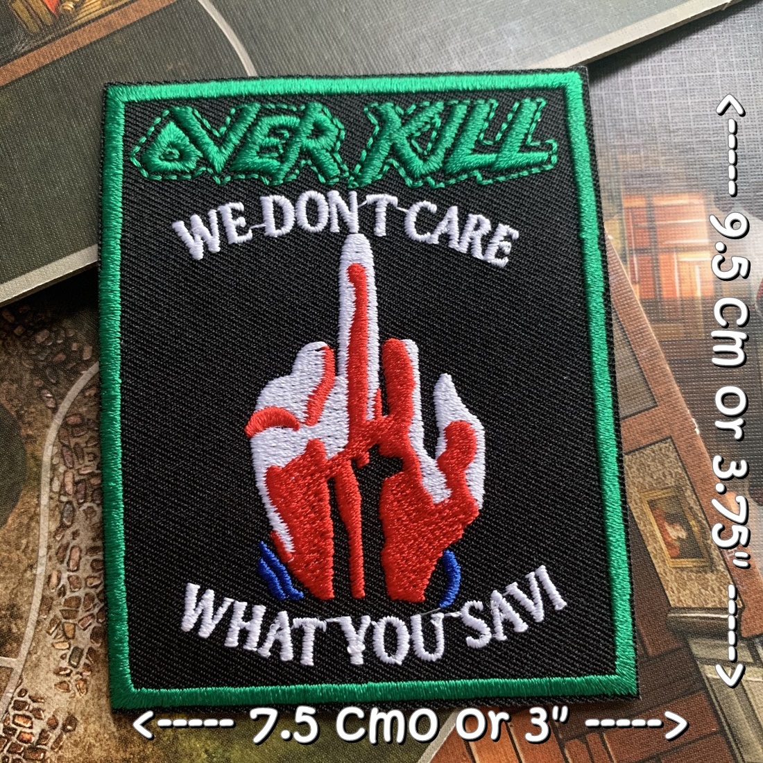 Over Kill วงดนตรี ร็อค เฮฟวี่เมทัล พังค์ ตัวรีดแบบปัก อาร์มปัก ตัวรีดติดเสื้อ ตัวรีด ติดกระเป๋า ติดหมวก ติดแจ๊คเก็ต Rock Iron on Embroidered Patch