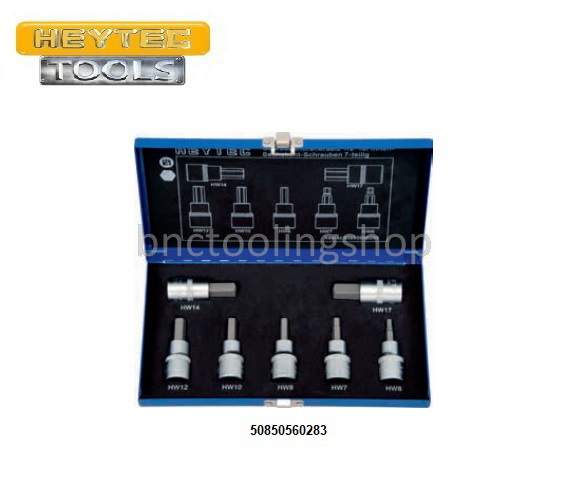ชุดลูกบ๊อกเดือย 6เหลี่ยม รู 1/2" (12.7mm) 7ชิ้น,Screwdriver Socket Set 7pcs,HEYTEC,50850560283