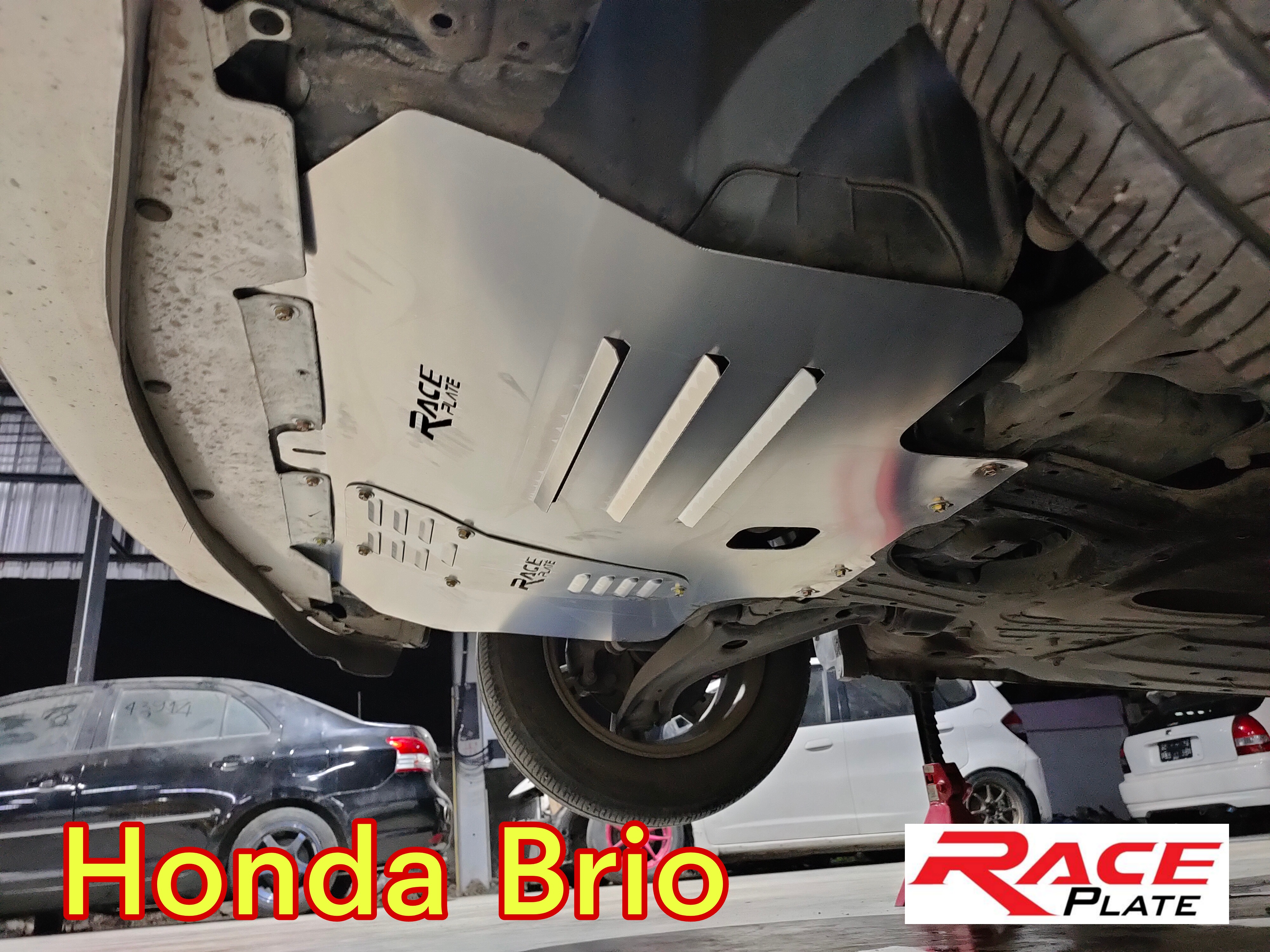 แผ่นปิดใต้ห้องเครื่องอลูมิเนียม Honda Brio Mobilio Raceplate_Undertray