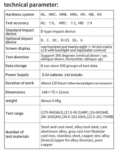 Metal Leeb Hardness Tester stainless Steel Alloy copper Hardness Measuring Meter HRC HL HB HV HS HRB Hardness Testing Gauge Brand : SOONDA