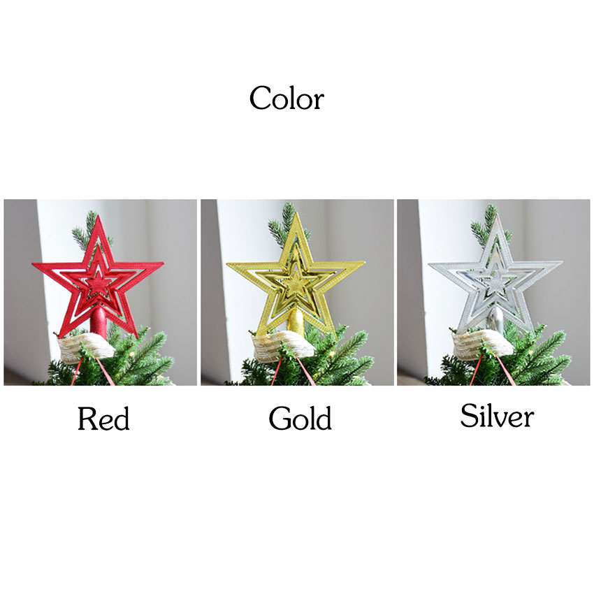 ดาวติดยอดต้นคริสต์มาสสีแดง ดาวคริสต์มาส ดาวประดับตกแต่งต้นคริสต์มาส Red Star Christmas (20 cm)