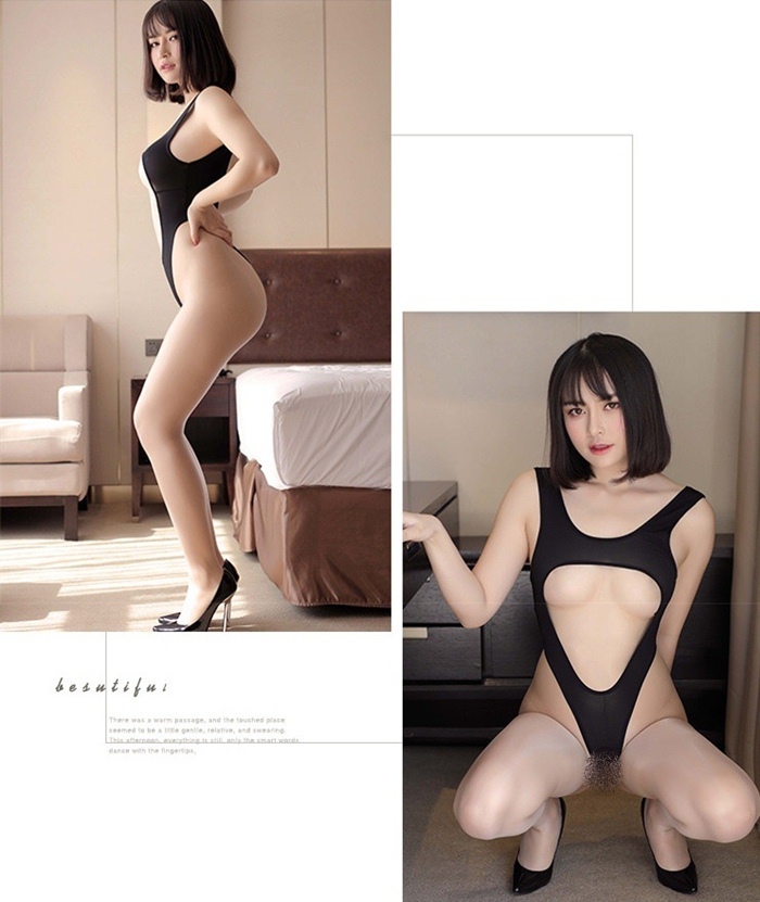 L176 ชุดว่ายน้ำอีโรติก ชุดเซ็กซี่มาในสไตล์ชุดว่ายน้ำสวมใส่แบบใช้คล้องไหล่ ตัวชุดเป็นผ้ายืดเนื้อบางนิ่ม ด้านหน้าและหลังเปิดเว้ากว้างๆด้านล่างเป็นแบบเปิดเป้าตามรูปถ่ายสินค้าจริงเลยค่ะ