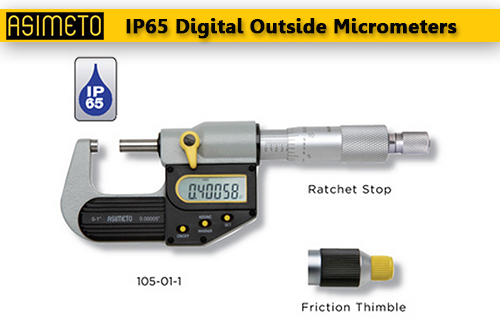 ASIMETO, P8,IP65, Digital Outside Micrometers,105-01-0