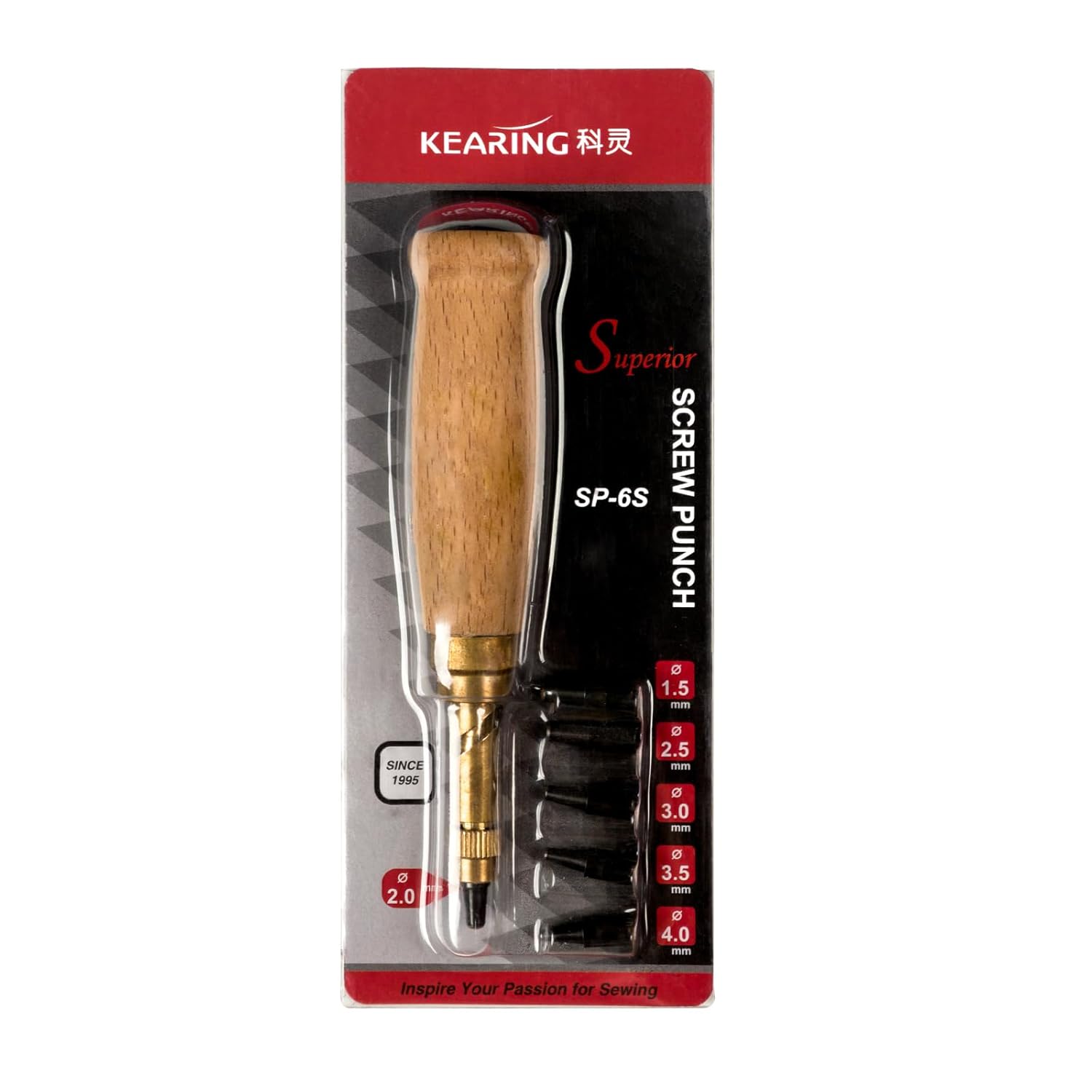 Kearing Economy Screw Punch ชุดเจาะรูกระดาษ ผ้า พลาสติก และเครื่องหนังแบบปรับได้ 6 ขนาด (SP-6E)