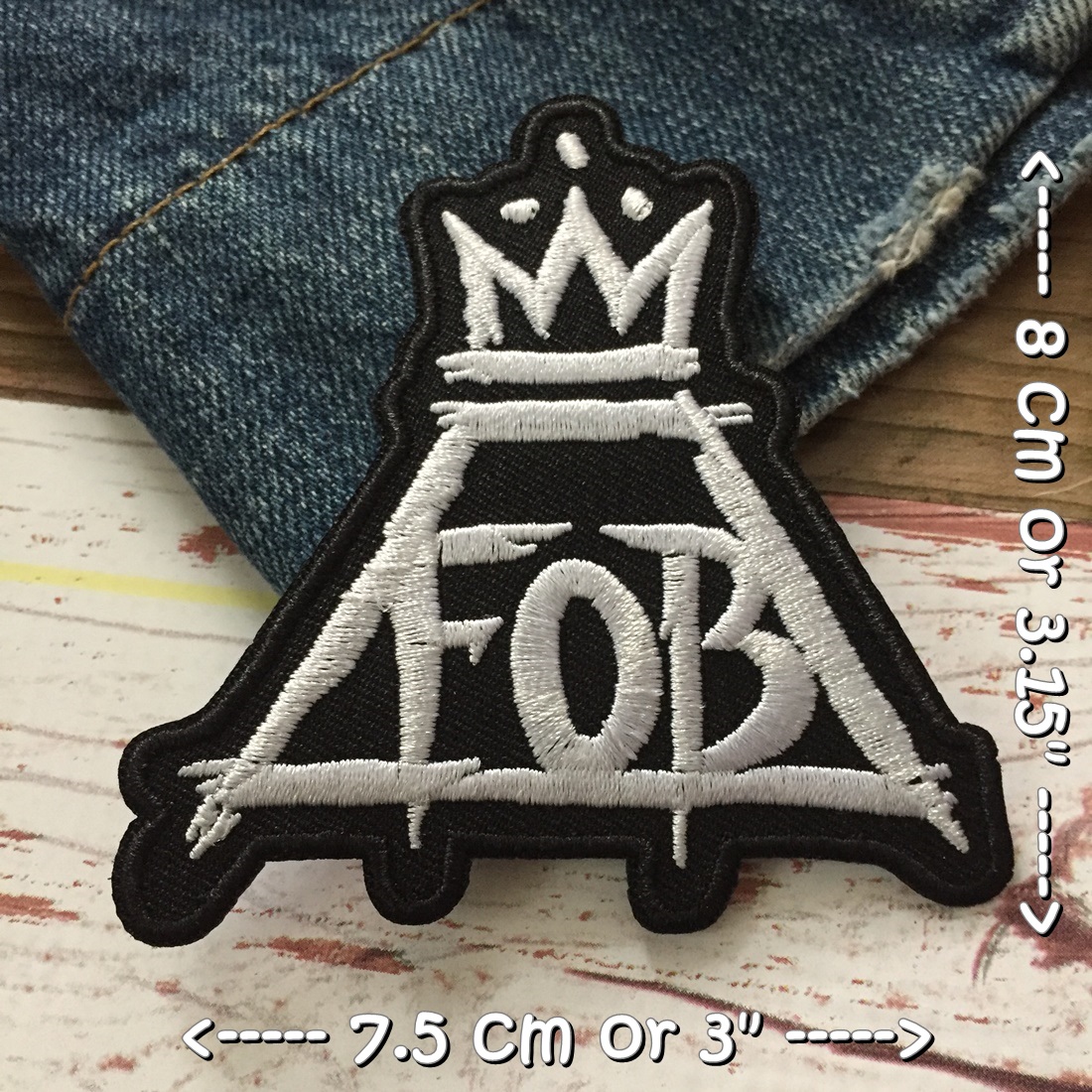 Fall Out Boy วงดนตรี ร็อค เฮฟวี่เมทัล พังค์ ตัวรีดแบบปัก อาร์มปัก ตัวรีดติดเสื้อ ตัวรีด ติดกระเป๋า ติดหมวก ติดแจ๊คเก็ต Rock Iron on Embroidered Patch