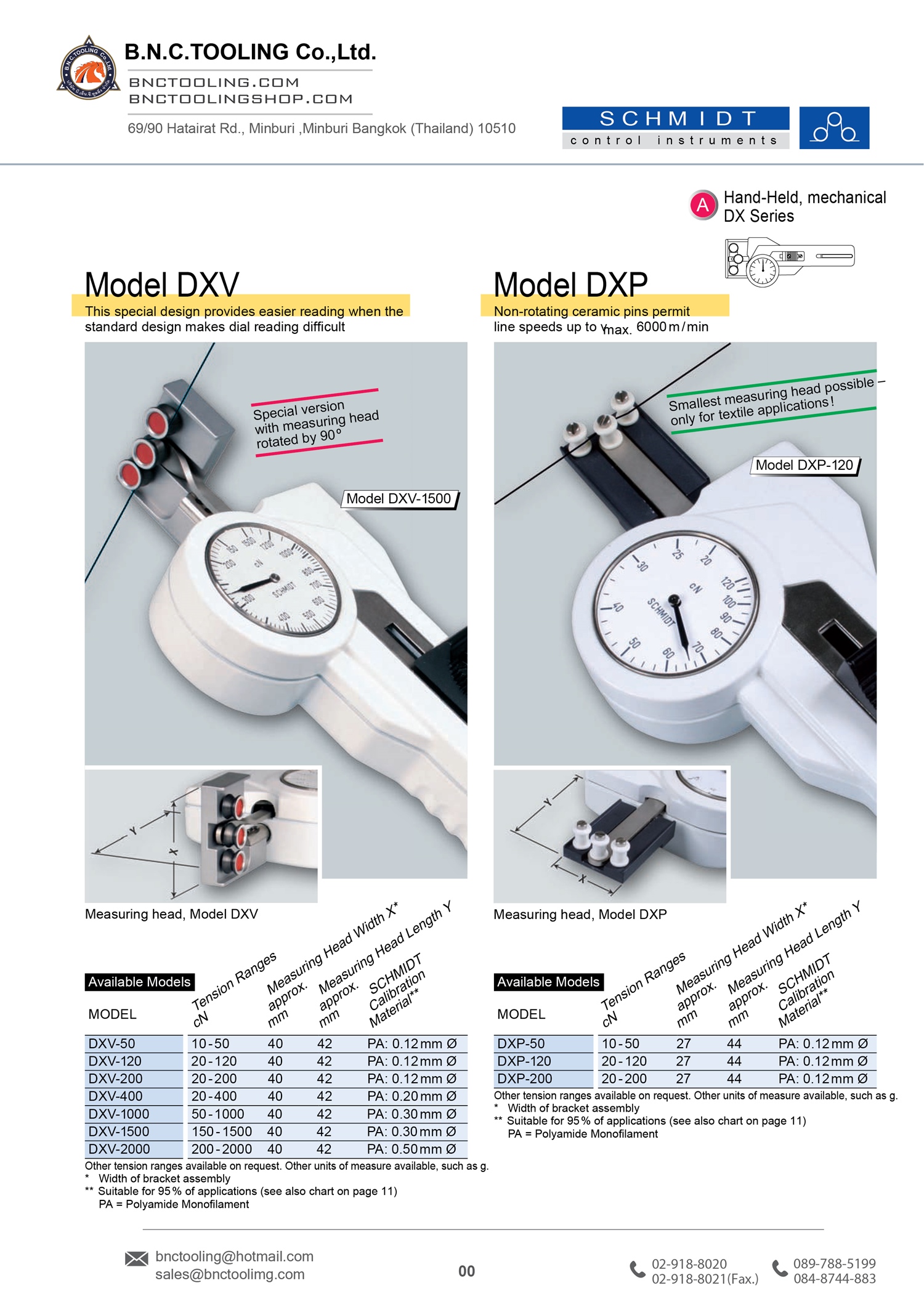 SCHMIDT,Hand-Held mechanical DX Series Non-rotating,DXP