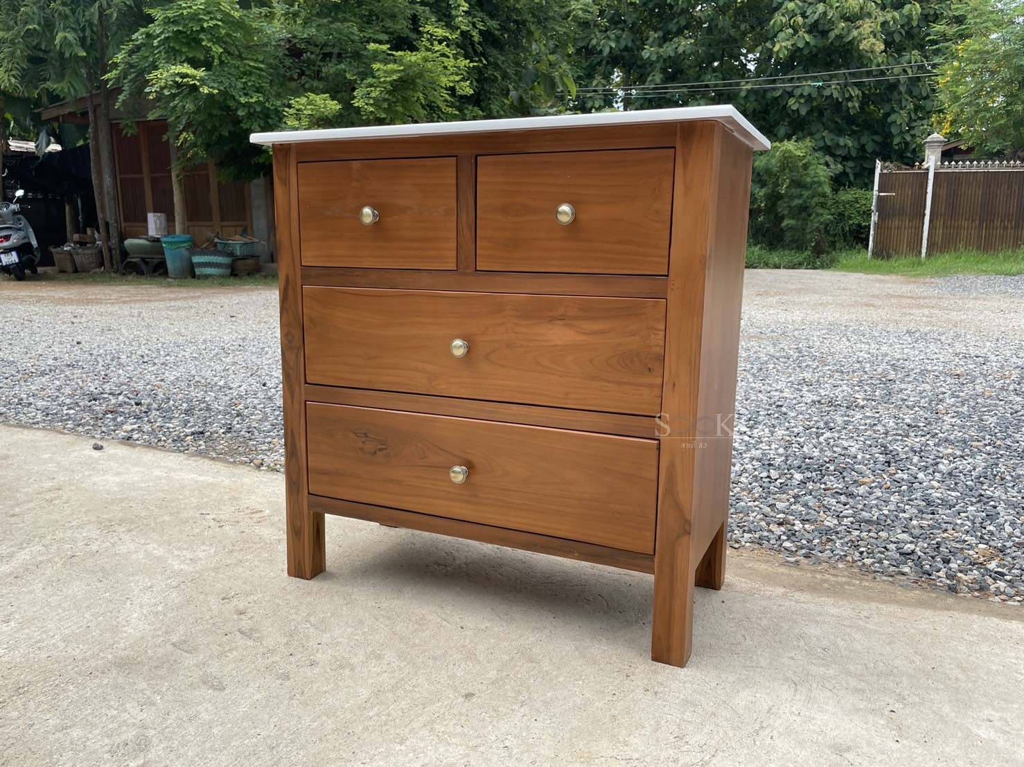 ตู้ลิ้นชักคลาสสิค (สีสัก)