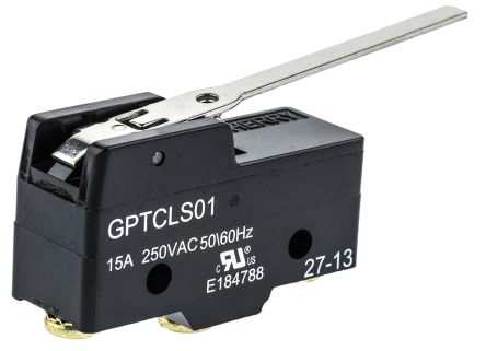 Cherry Micro switch, 15 A @ 250 V ac Long Hinge Lever SPDT-NO/NC