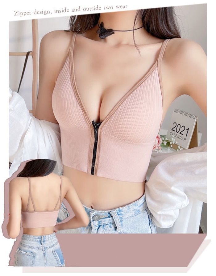 NA202 เสื้อบราสายเดี่ยวเอวลอยเซ็กซี่ ด้านในเป็นฟองน้ำถอด-ใส่ได้ ด้านหน้าเป็นซิปรูดผ่ากลางตามรูปเลยค่ะ