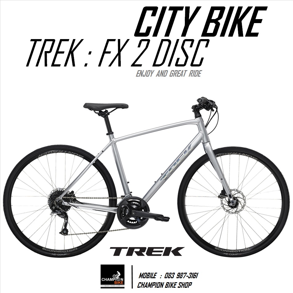 จักรยานซิตี้ไบค์ TREK : FX 2 DISC CITY BIKE - 2023 สีเงิน-เงินโครเมี่ยม