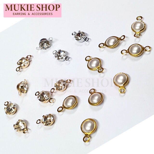 DIY เพรชห้อย มุกห้อย พร้อมห่วง แพ็ค 10 ชิ้น