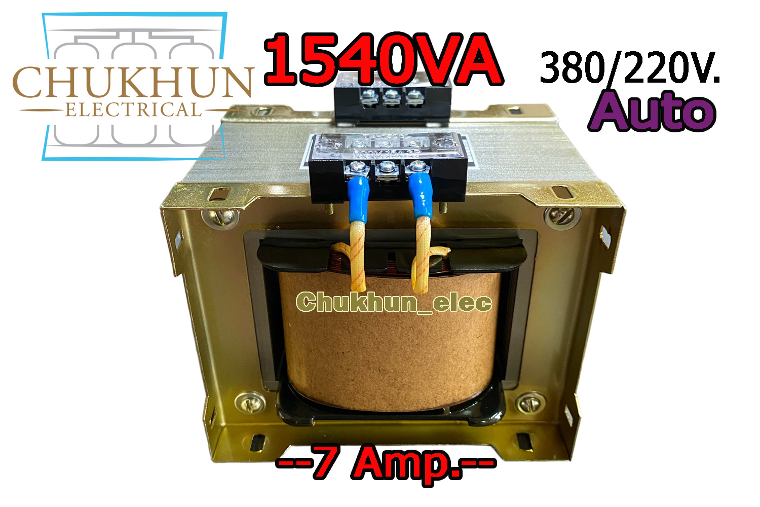 หม้อแปลง Input 380V. Output 220V. 7Amp