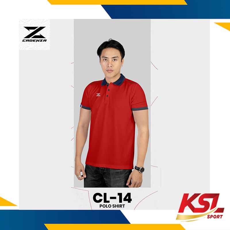 เสื้อโปโลผู้ชาย CADENZA (คาเดนซ่า) รุ่น CL-14 MEN สีฟ้า/ขาว/กรมท่า/น้ำเงิน- ผ้า Micro polyester 100%