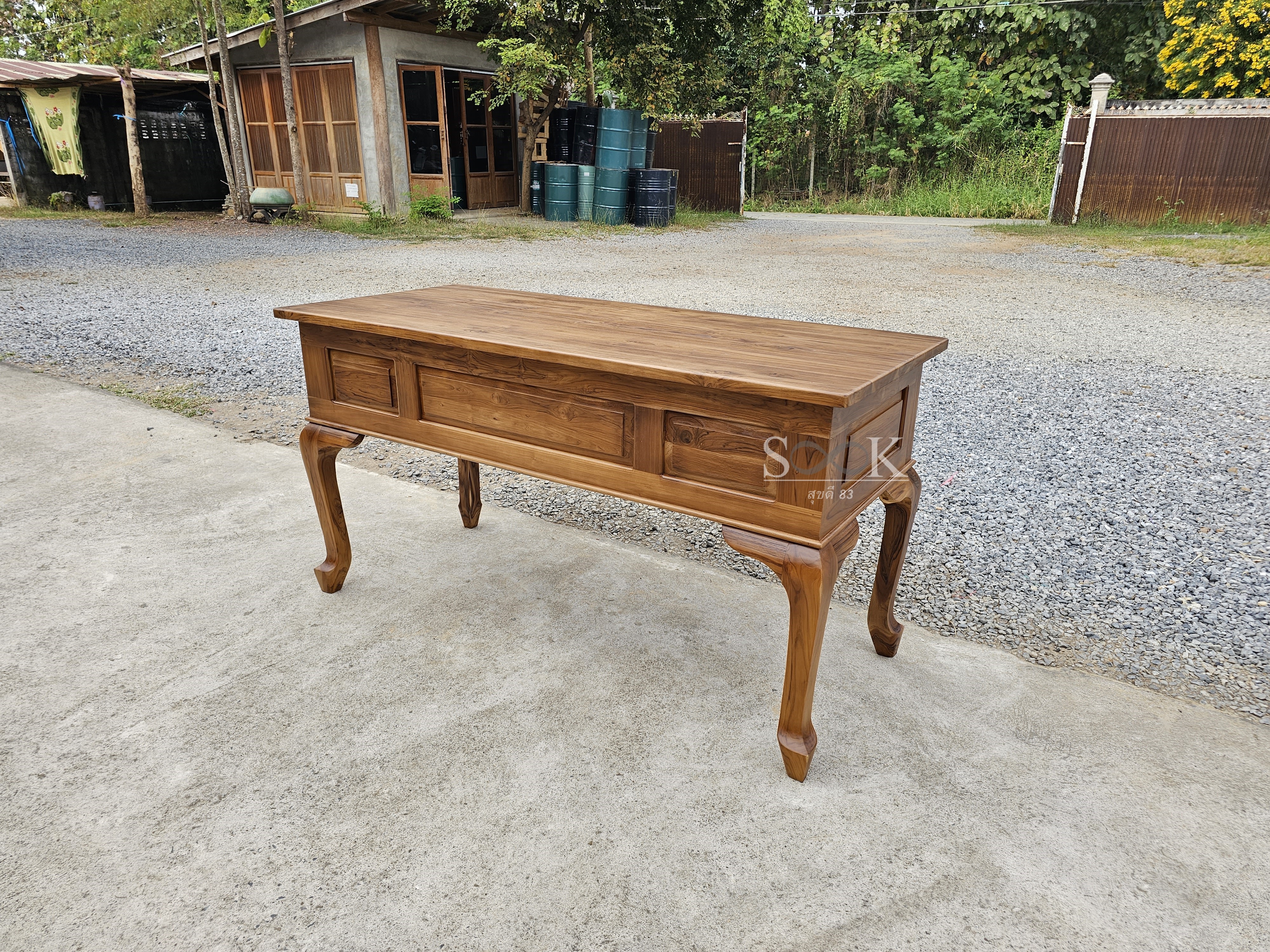 โต๊ะทำงานขาหลุยส์ 5 ลิ้นชัก