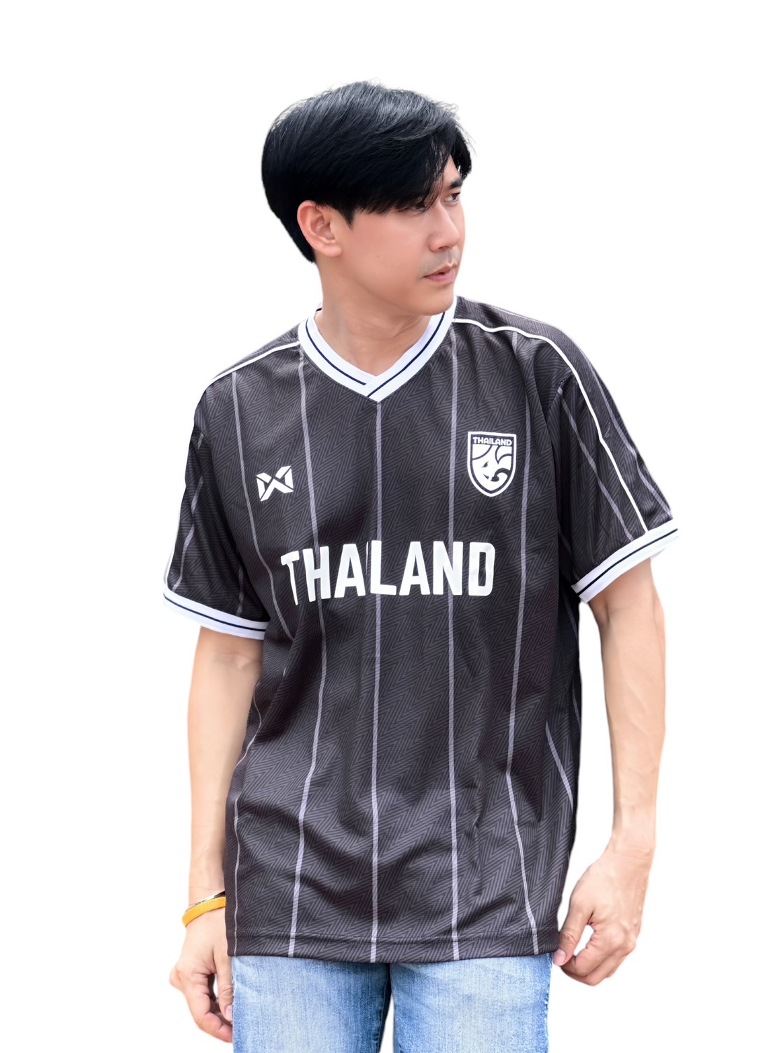 พร้อมส่งที่แรก WARRIX Oversize แขนสั้น เสื้อบอลไลฟ์สไตล์ เสื้อทีมชาติไทยทรงโอเวอร์ไซส์ (WA-243FBATH10) - สีน้ำเงิน/ดำ/แดง