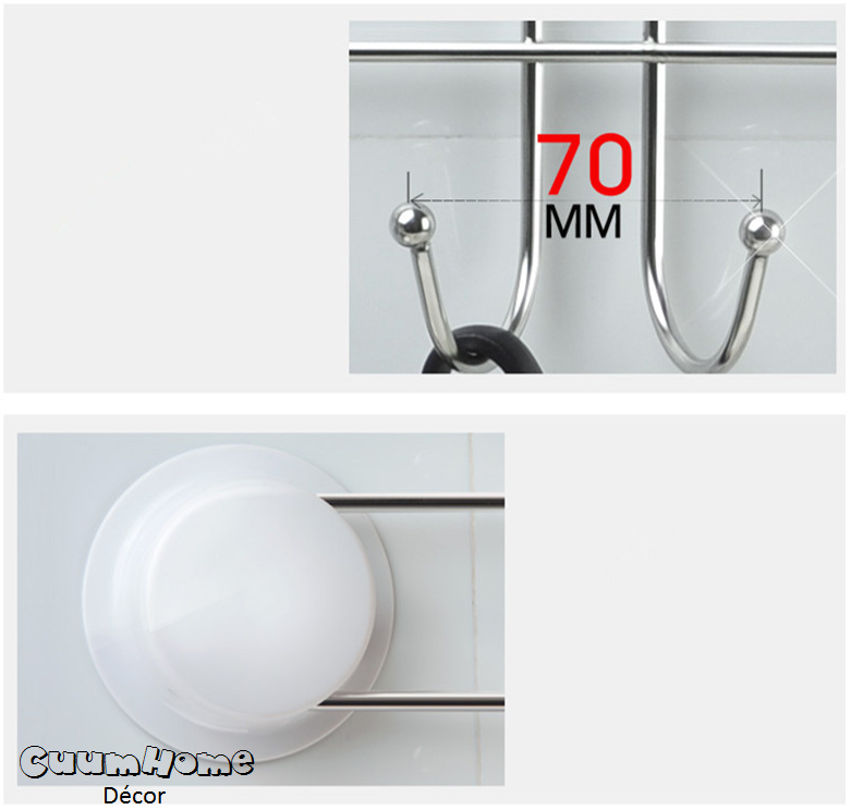 VR-16 ตะขอแขวนอุปกรณ์ 8 Hook ไม่ต้องเจาะผนัง