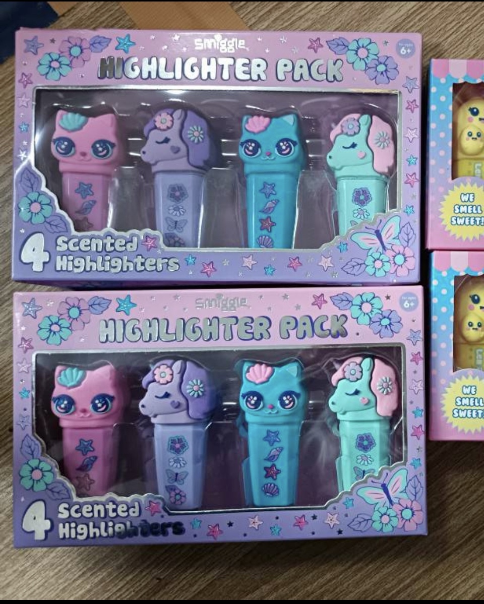 ปากกา ไฮไลท์ กลิ่นหอม Smiggle scented highlighter กล่องชมพูม่วง