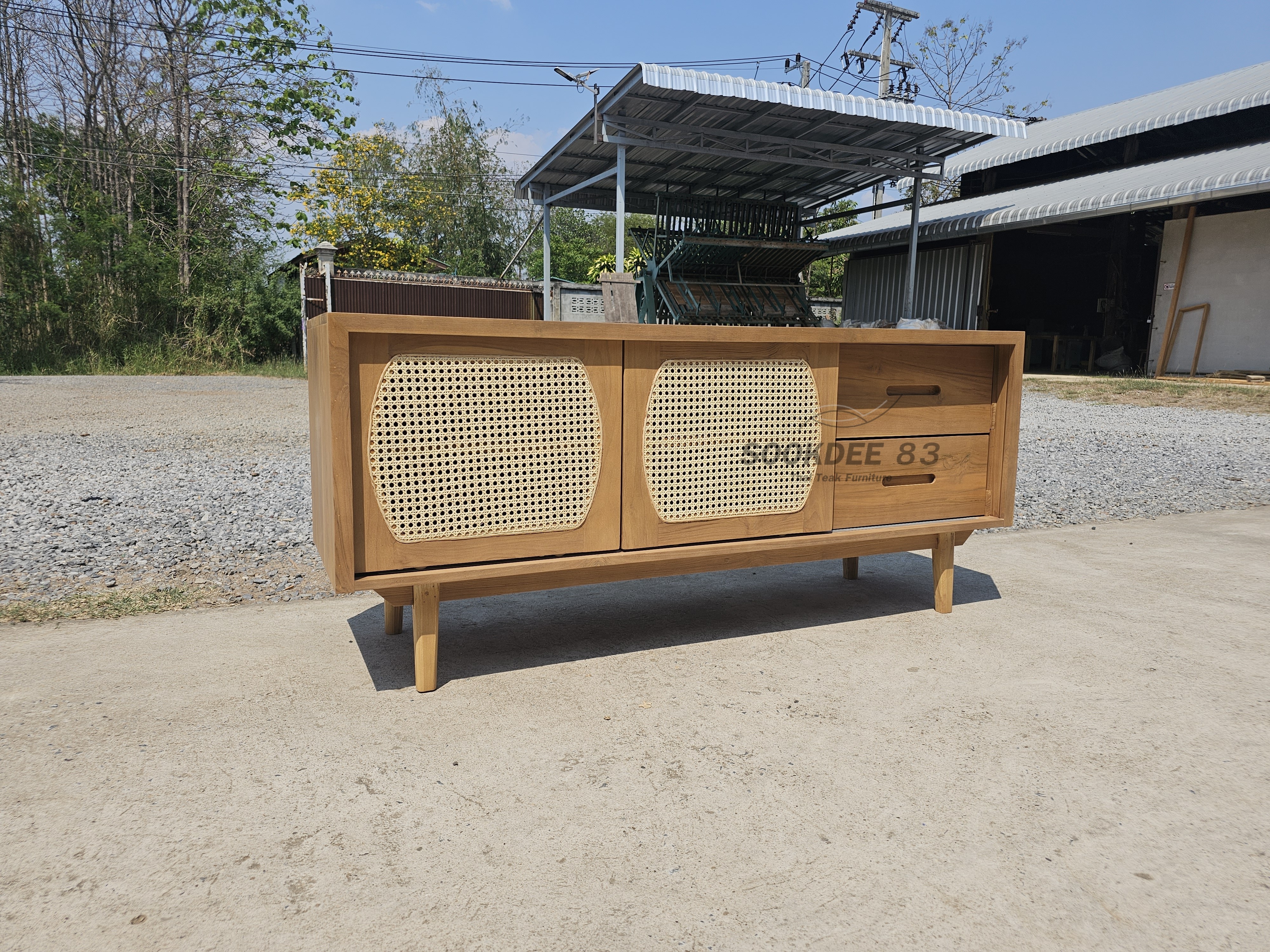 ตู้เก็บของบานหวายสไลด์ (สีสัก)