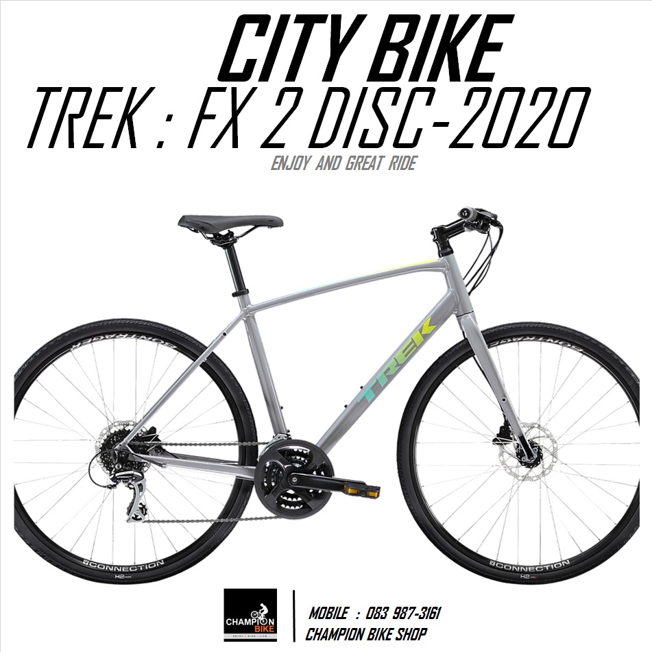 จักรยานซิตี้ไบค์ TREK : FX 2 DISC CITY BIKE - 2020 สีเทา-เขียว