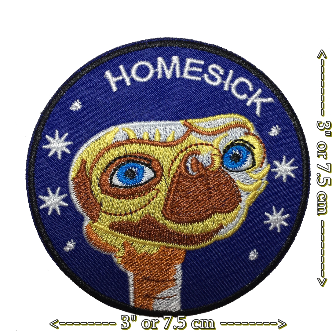 E.T. เอเลี่ยน การ์ตูน ตัวรีดติดเสื้อ อาร์มรีด อาร์มปัก ตกแต่งเสื้อผ้า หมวก กระเป๋า แจ๊คเก็ตยีนส์ Movie Embroidered Iron on Patch