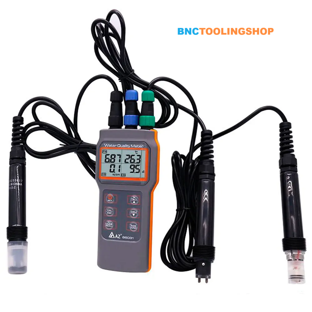 เครื่องวัดคุณภาพน้ำ, AZ Water Quality Tester86031 , COMBO PH Meter Conductivity Salinity Dissolved Oxygen Meter Water Analyzer 86031,