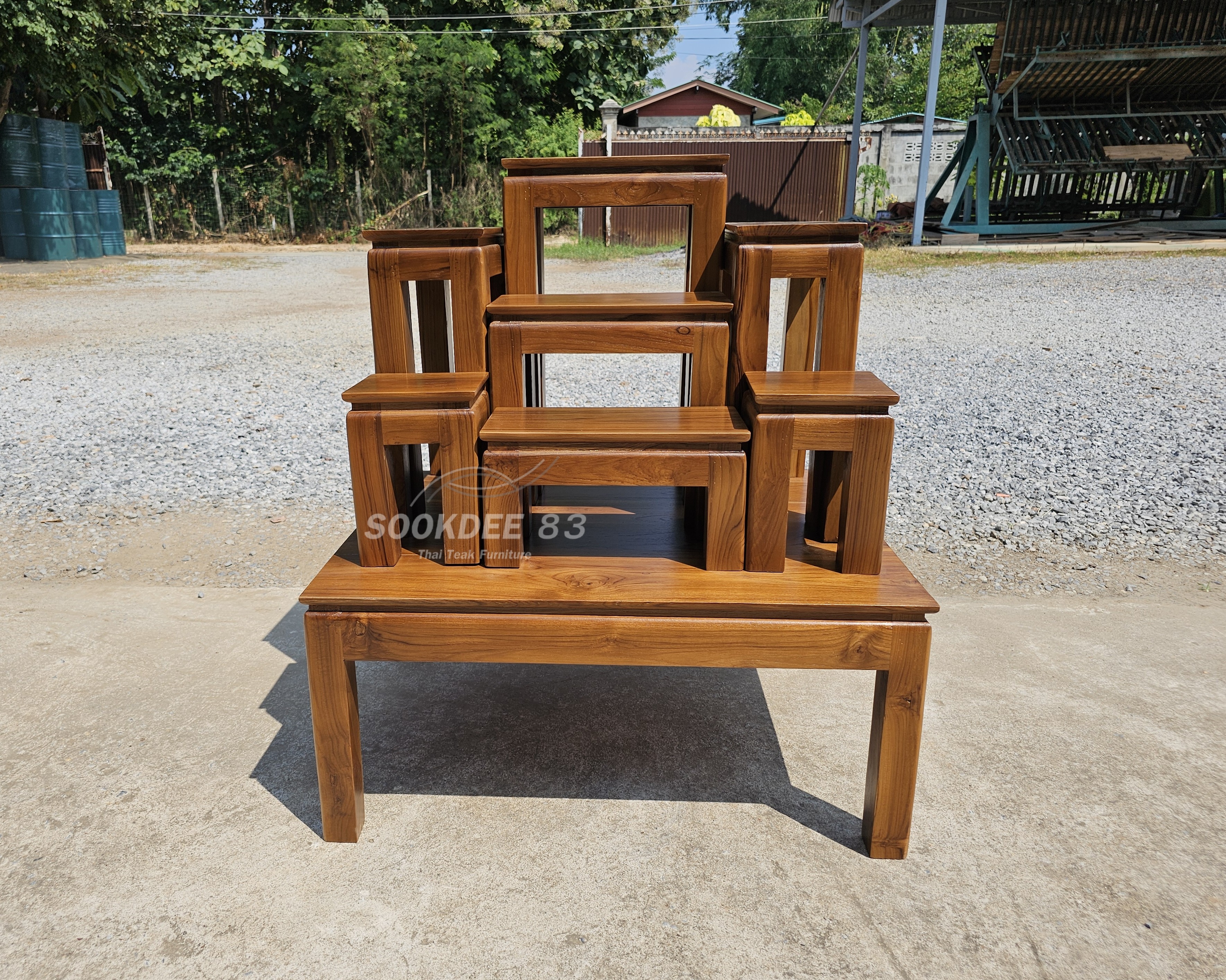 โต๊ะหมู่ 7 x 7 เรียบ ขาตรง