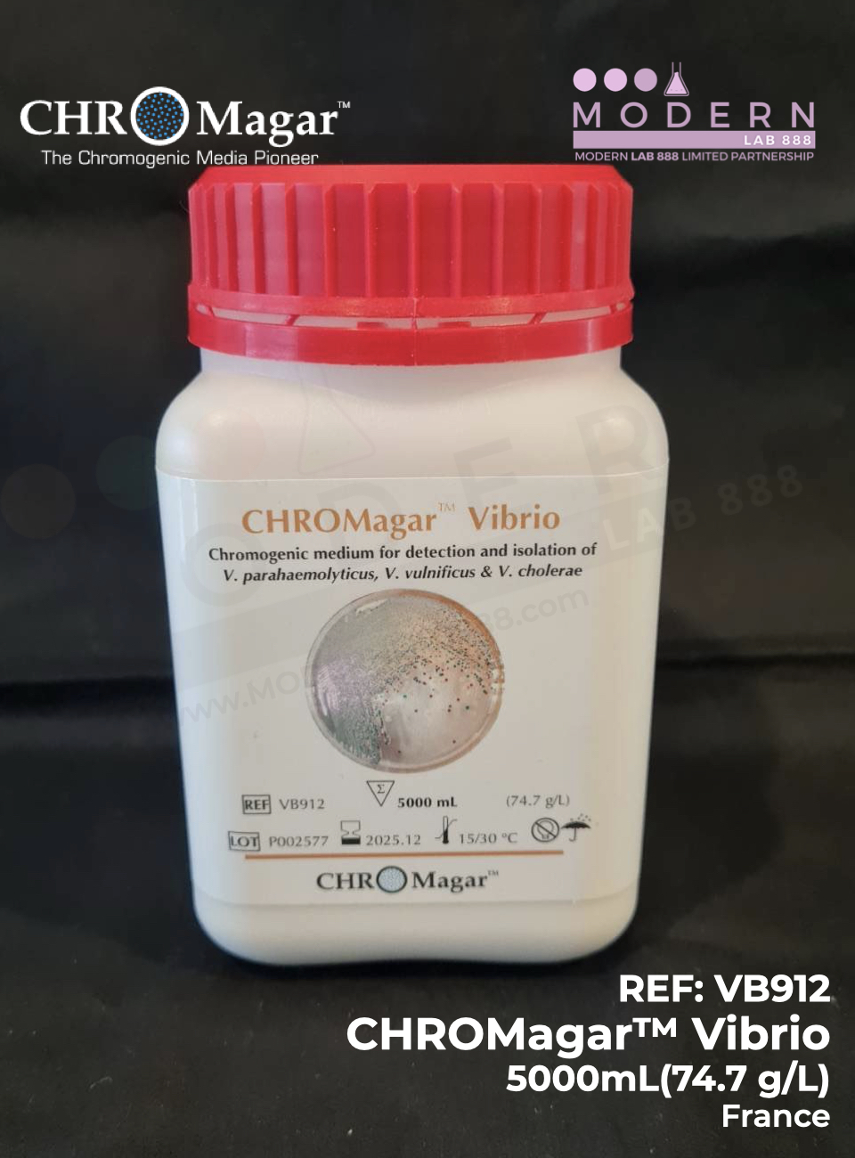 CHROMagar™ Vibrio, 5000mL (373.5 กรัม) 74.7g/L