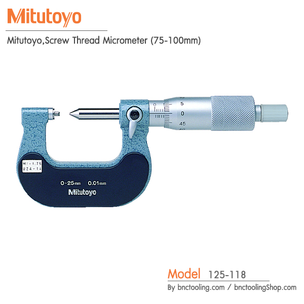 Mitutoyo,Screw Thread Micrometer (75-100mm),125-118