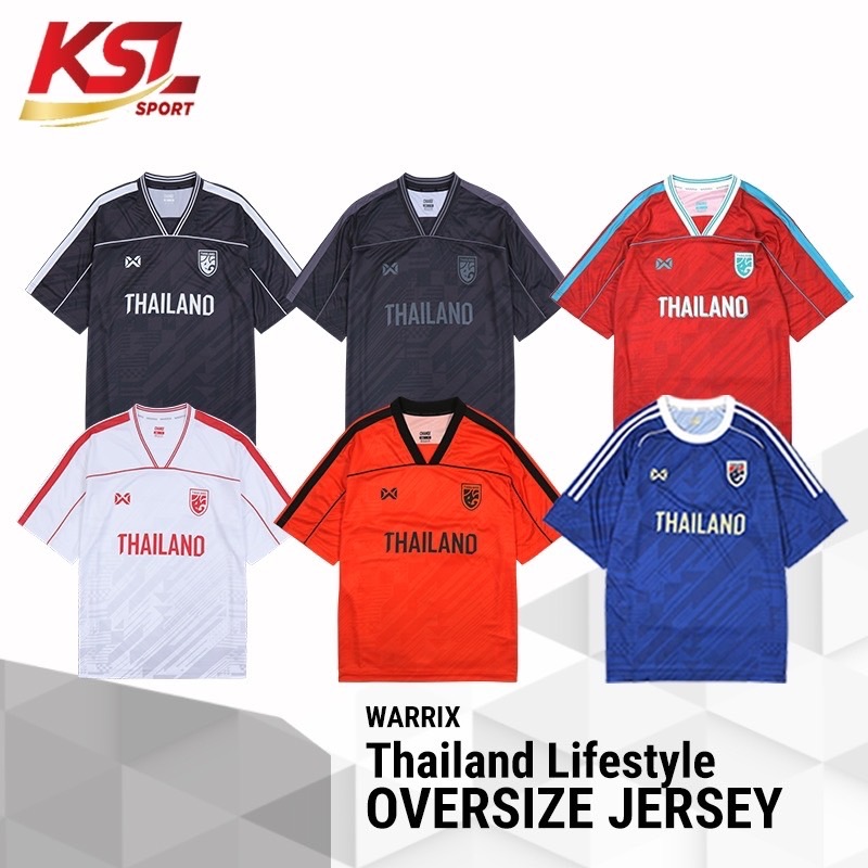 WARRIX Oversize เสื้อบอลไลฟ์สไตล์ เสื้อทีมชาติไทยทรงโอเวอร์ไซส์ (WA-233FBATH10, WA-233FBATH11)