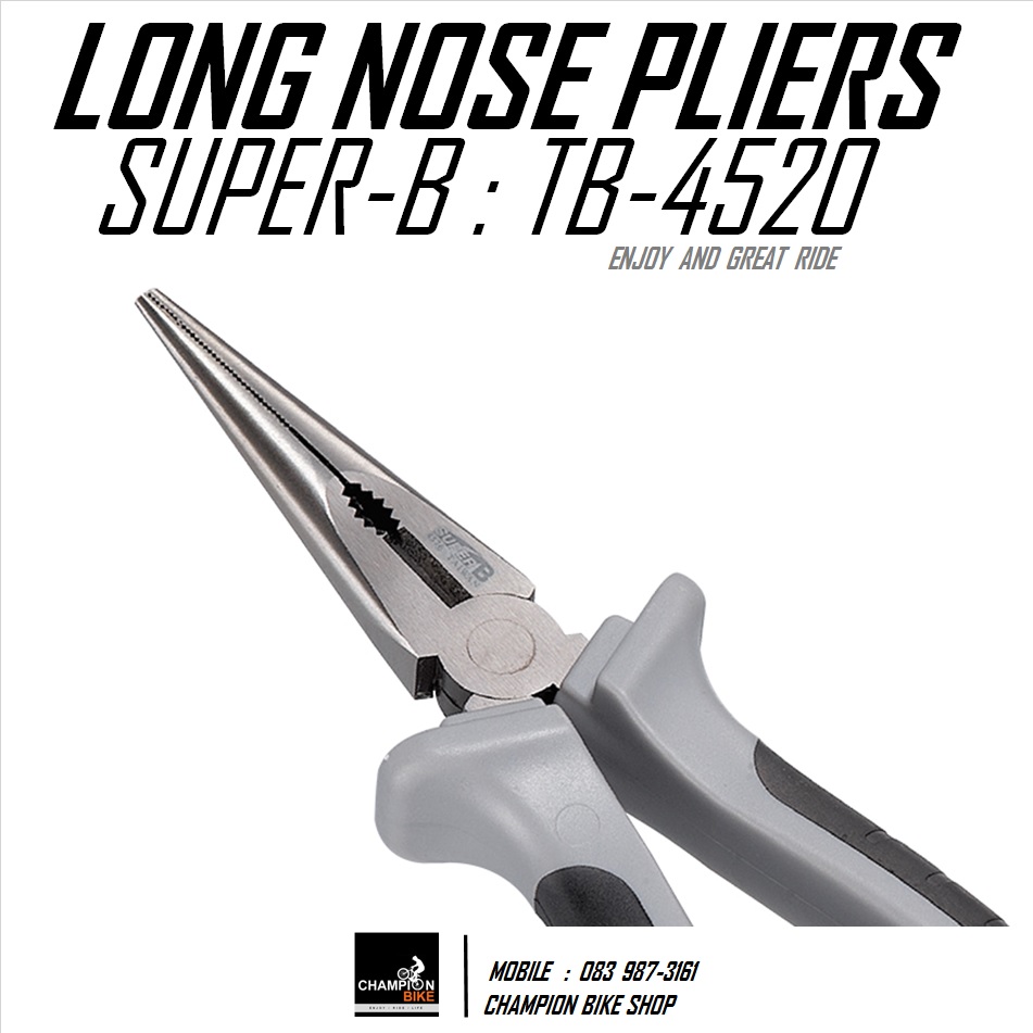 คีมปากจิ้งจก 8" SUPER-B : TB-4520 - 8" LONG NOSE PLIERS BIKE TOOL