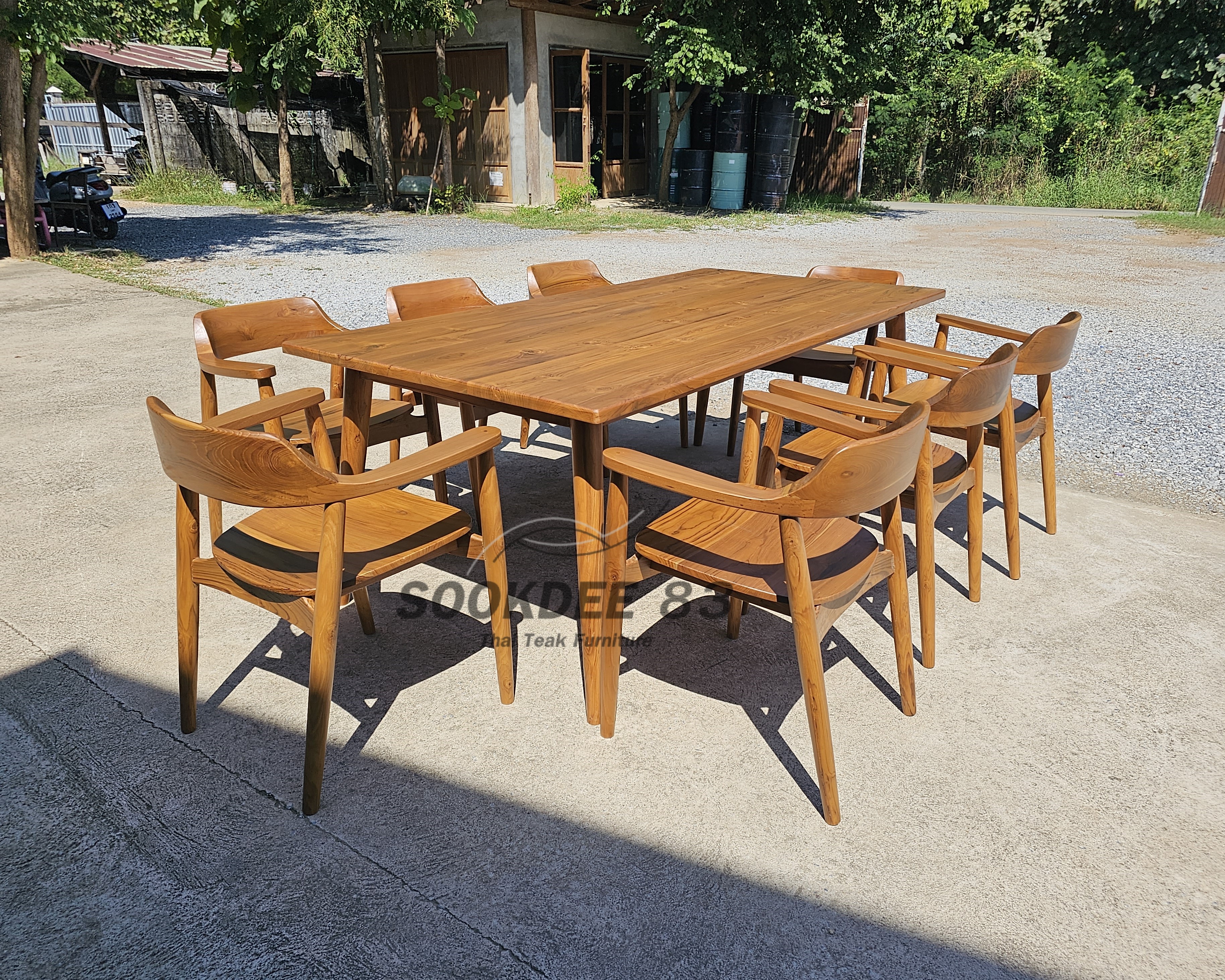 ชุดโต๊ะกินข้าวขาเฉียงมินิมอล 2 ม. เก้าอี้ฮิโรชิมา