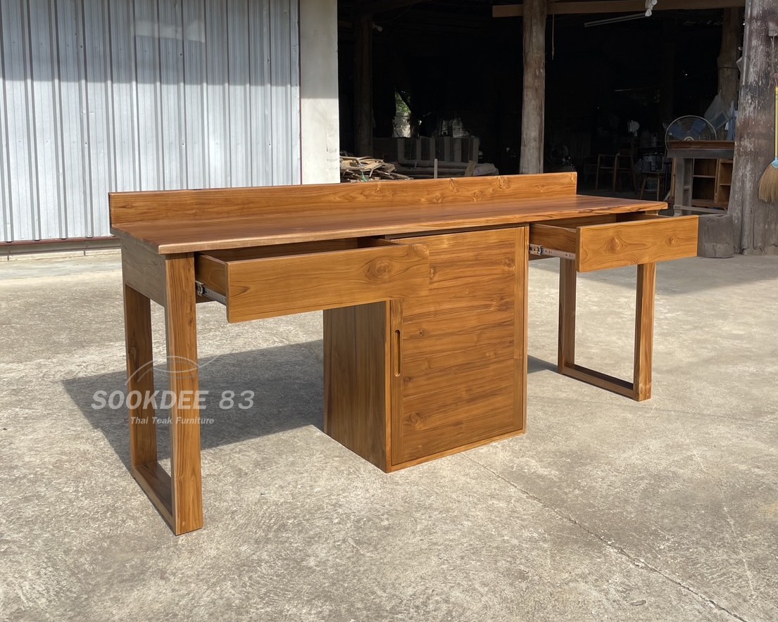 โต๊ะเขียนหนังสือผสมตู้บานเปิด