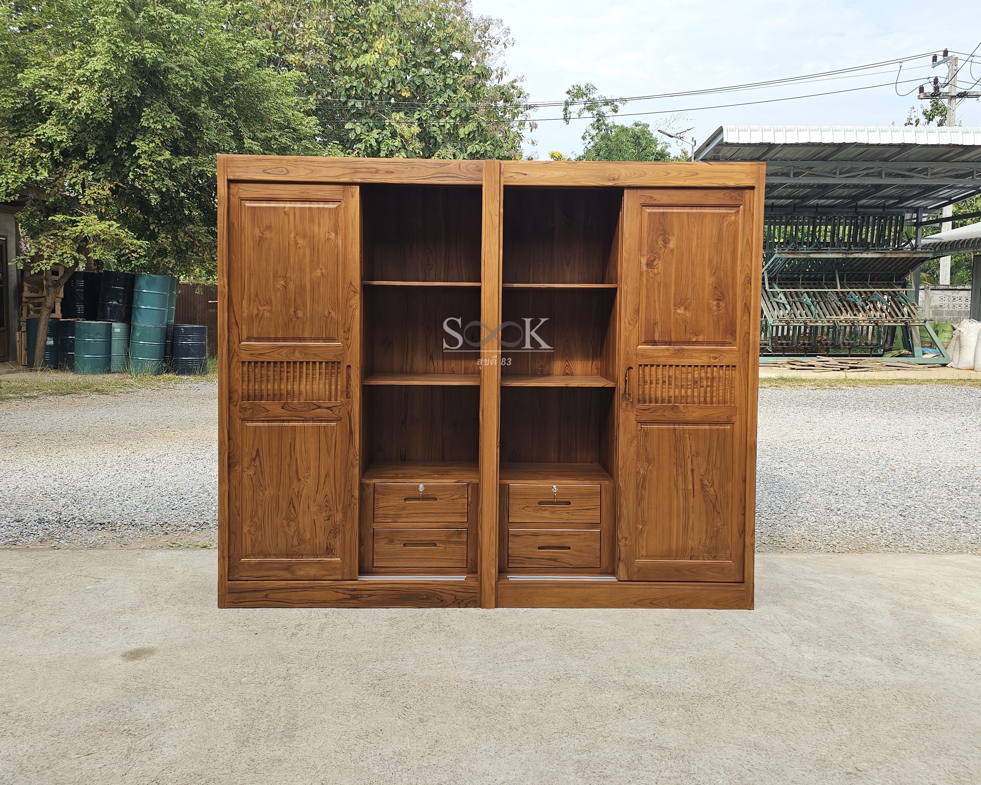 ตู้เสื้อผ้าประกบบานสไลด์โมเดิร์น สูง 1.8 ม.