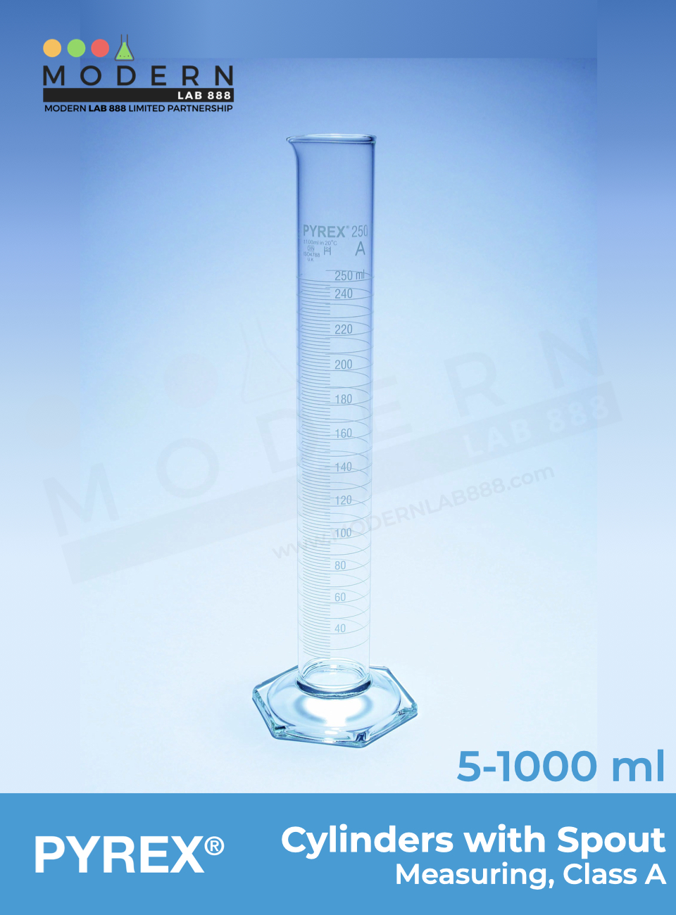 กระบอกตวง / Cylinders with Spout, Measuring, Class A, PYREX