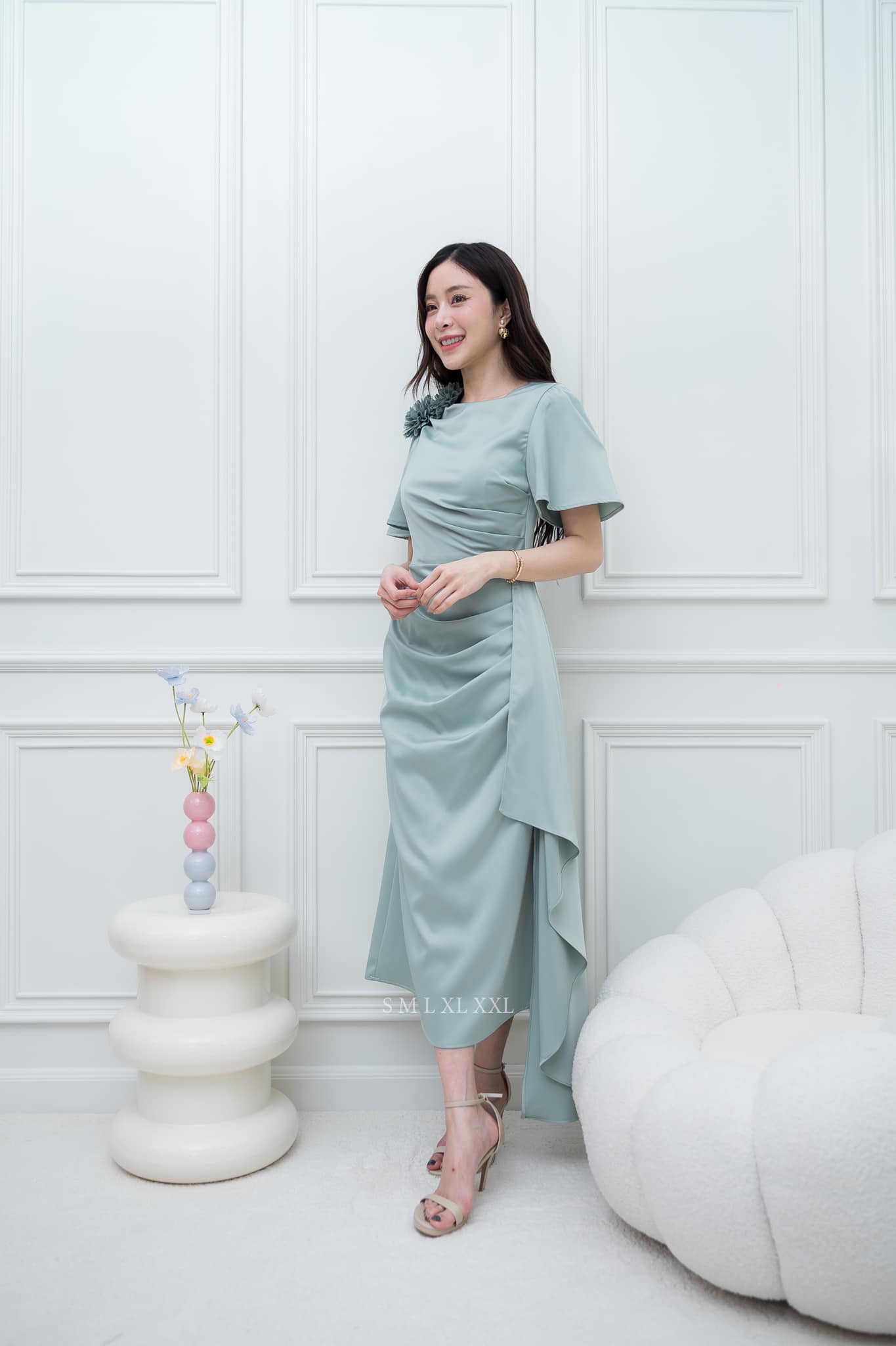 ชุดเพื่อนเจ้าสาว-ชุดไปงานแต่งงานธีมงานสีเขียวพาสเทล-งานแต่งงานธีมสีเขียวพาสเทล