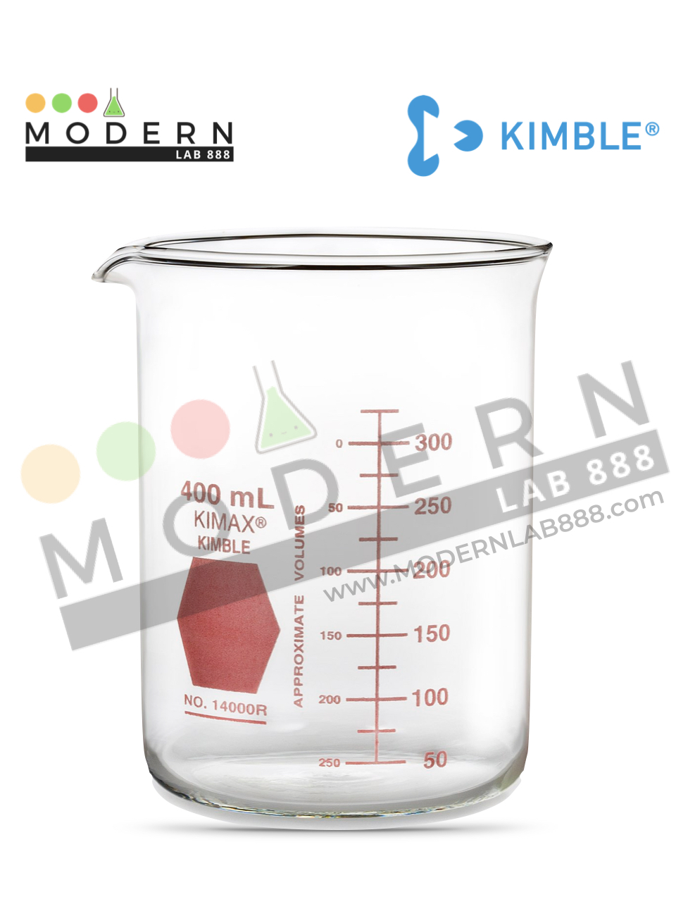 1000ml. บีกเกอร์ทรงเตี้ยหลากสี / 1000ml. Colorware Low Form Griffin Beakers