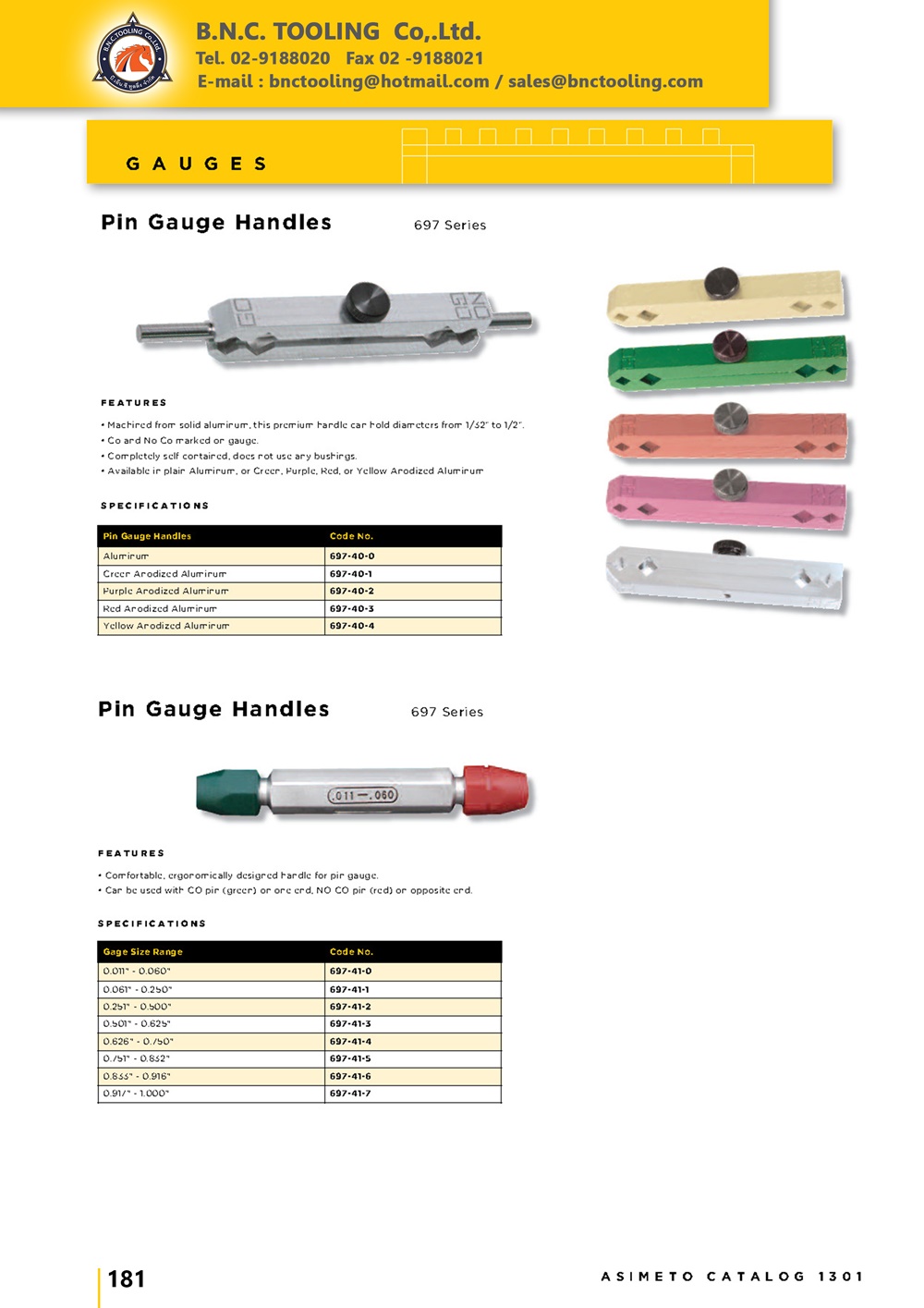 ASIMETO,P181,Pin Gauge Handles,697-40-0