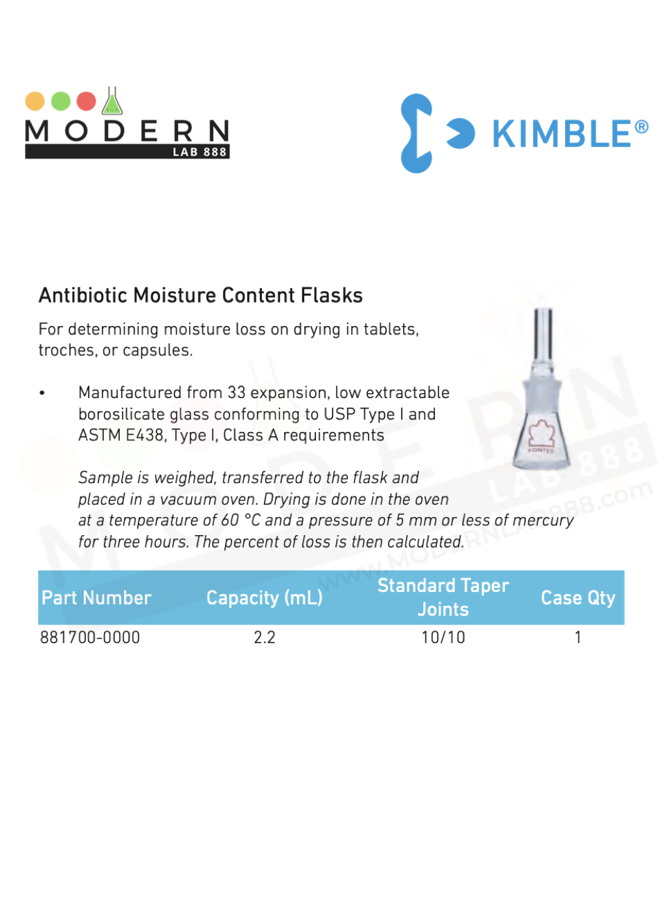 Moisture Content Flasks