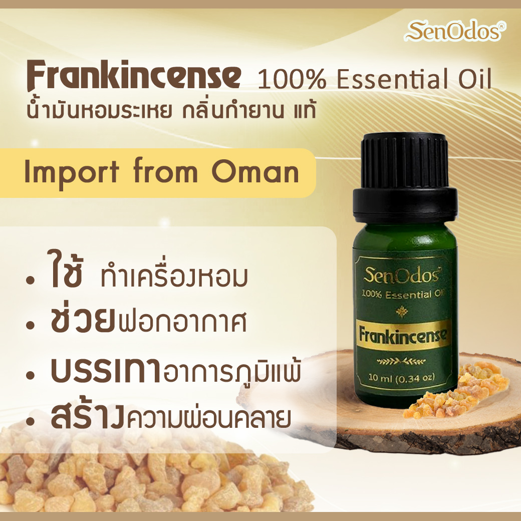 SenOdos น้ำมันหอมระเหยแท้ กลิ่นแฟรง'คินเซน (กำยาน) Frankincense Essential Oil 10ml