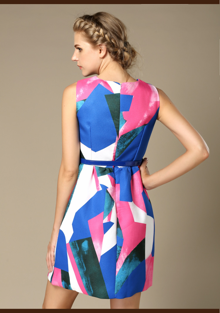 ชุดเดรสสั้น แขนกุดผ้าซาติน ทอลายตามแบบ ส่งฟรี ems