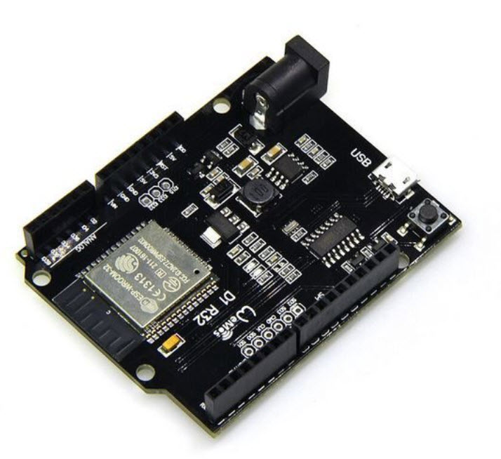 Wemos D1 R32 is an Arduino Uno form factor ESP32 dev board