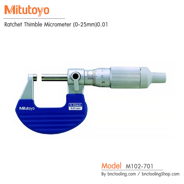 Mitutoyo,Ratchet Thimble Micrometer (0-25mm)0.01,M102-701