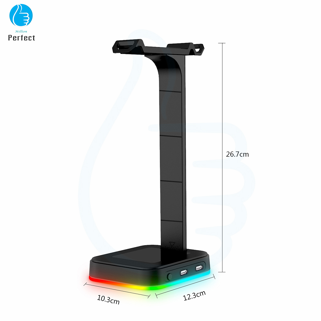 ขาตั้งหูฟัง ที่วางหูฟัง ที่วางหูฟังเปลี่ยนสีไฟได้ ขาตั้งหูฟังคอม ขาตั้งหูฟังเล่นเกมส์ ขาตั้งหูฟังแต่งโต๊ะคอม สามารถใช้งานได้กับหูฟังทุกประเภท Headset Stand รุ่น RGBD9