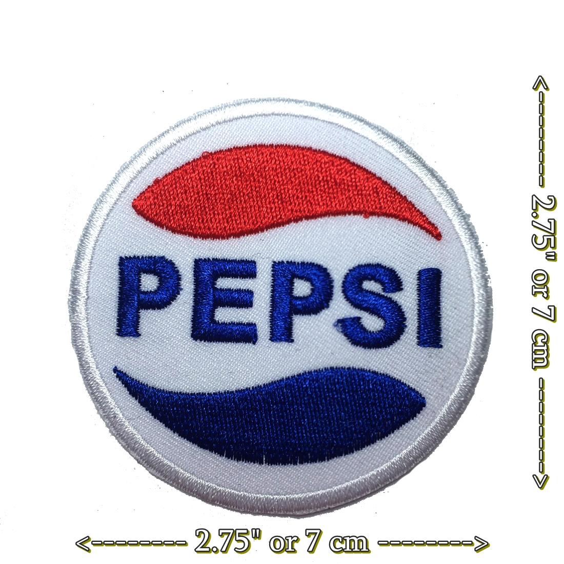 เป๊ปซี่ PEPSI ตัวรีดติดเสื้อ อาร์มรีด อาร์มปัก ตกแต่งเสื้อผ้า หมวก กระเป๋า แจ๊คเก็ตยีนส์ Food, Drink Embroidered Iron on Patch