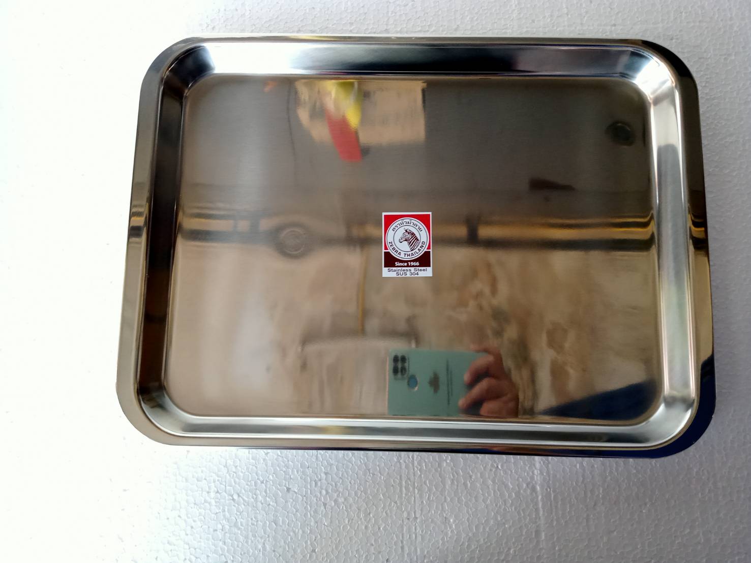 Zebra ถาดเหลี่ยมสแตนเลส ตราหัวม้าลาย (ราคาต่อใบ)